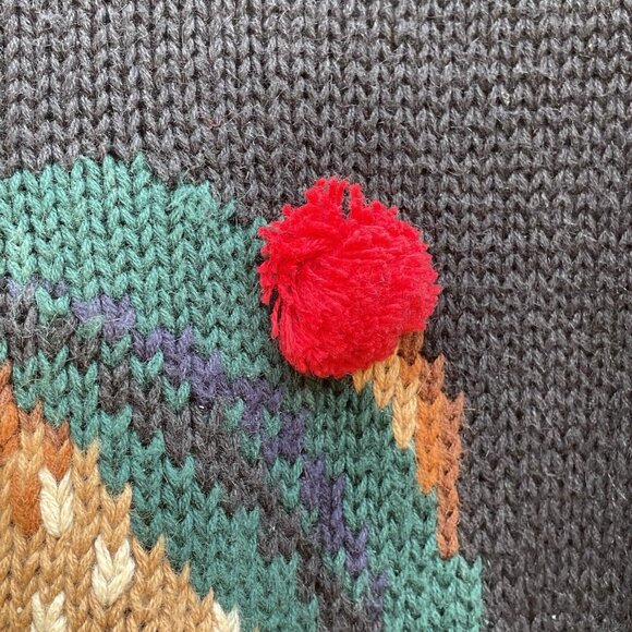 The Eagle's Eye Knit Sweater Womens Med Scottish Bear 1993 Grandma Cottage Core - Picture 4 of 11